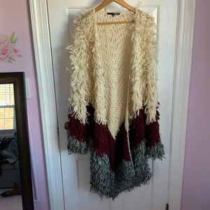 Codigo Multicolor Looped Knit Sweater Duster